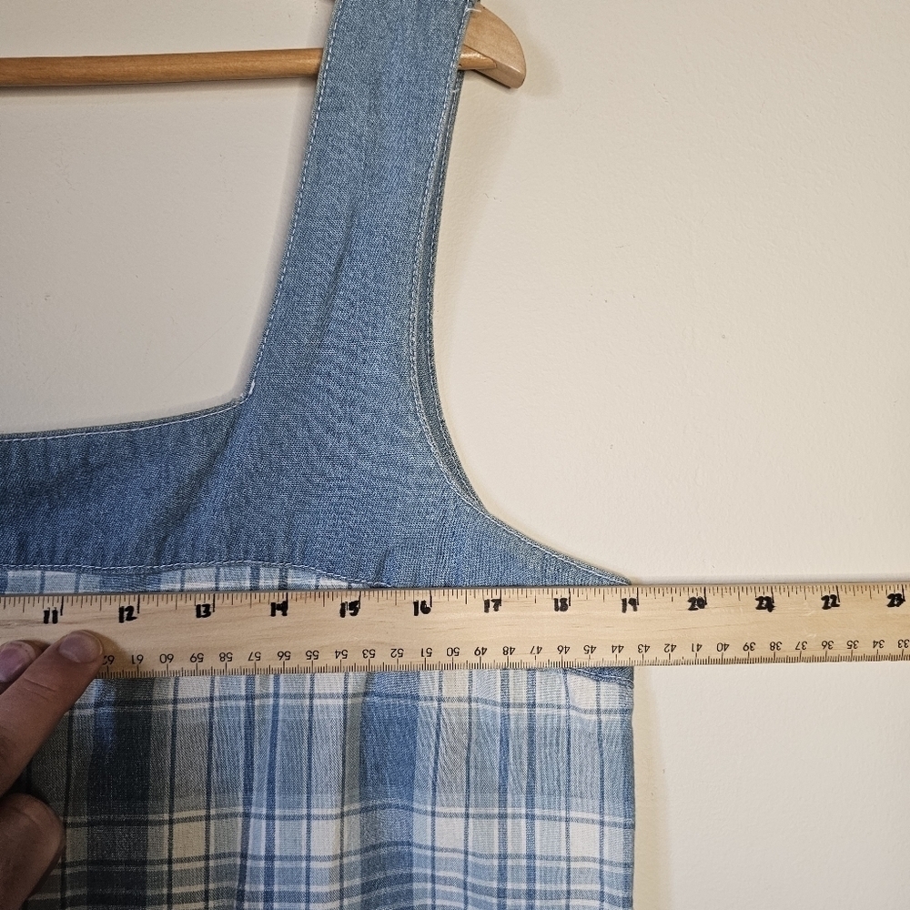 MATCH Vintage Plaid Jumper Dress Size 14 Made in USA 100% Cotton - Picture 3 of 8